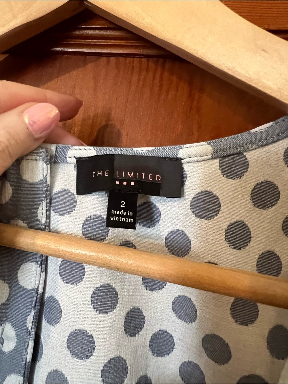 The Limited Light Blue and White Polka Dot Sleeveless Fit-and-Flare Dress - Picture 5 of 8